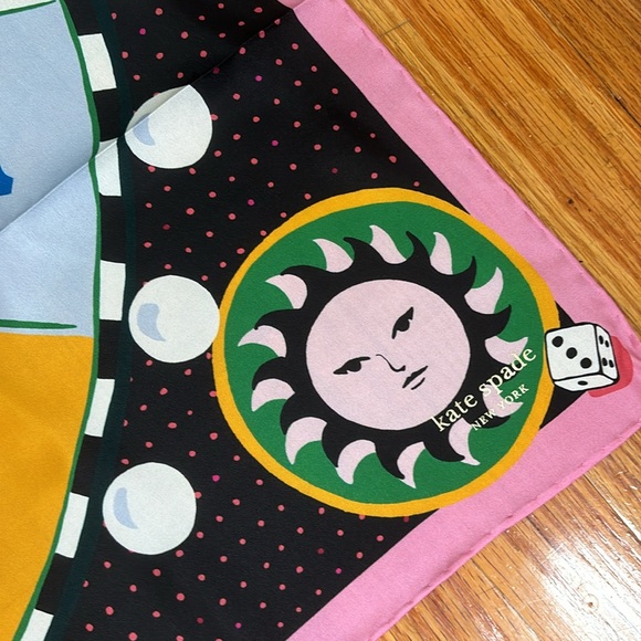 Kate Spade Printed Silk Scarf Fortune Teller 34”x34” NWT - Picture 9 of 10